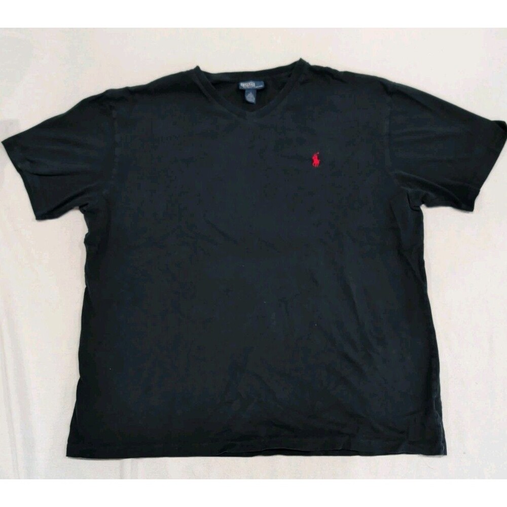 Polo Ralph Lauren Black V-Neck T-Shirt Men's Size XL